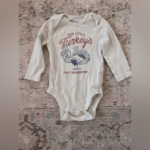 Old Navy Cream 'This Little Turkey' Bodysuit